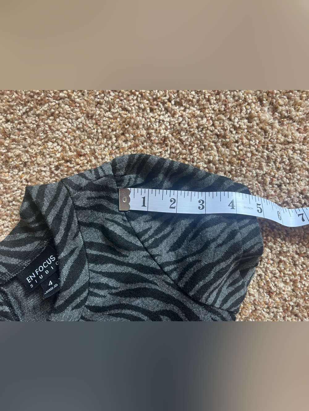En Focus Studio Zebra Print Fit & Flare Dress Size 4 Chic Career Cocktail - Picture 6 of 6